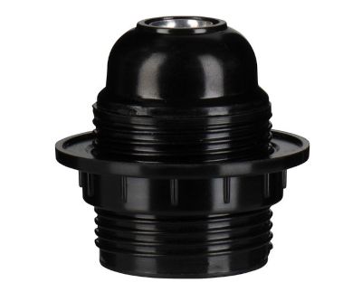 Lampfattning med utvändig gänga E27 svart (141131) *