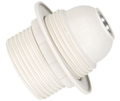 Lampfattning med utvändig gänga E27 vit (141123) *