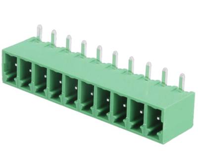 Kretskortskontakt vinkel 10-pol. R-3,81