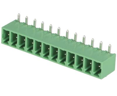 Kretskortskontakt vinkel 12-pol. R-3,81