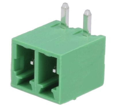 Kretskortskontakt vinkel 2-pol. R-3,81