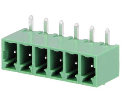 Kretskortskontakt vinkel 6-pol. R-3,81