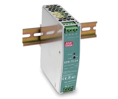 Kvarnströmsaggregat för DIN-skena 24Vdc 3,2A 76,8W