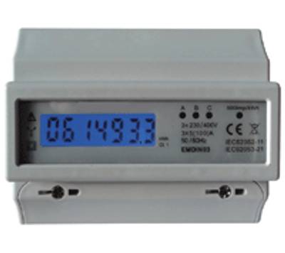 Energiförbrukningsmätare för DIN-skena 3-fas 10A/100A 230Vac