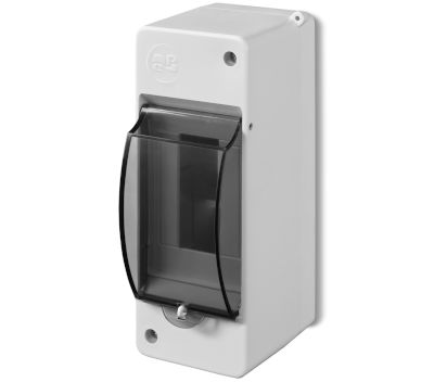 Modulär kapsling 1x2 platser 53x141x83mm vit