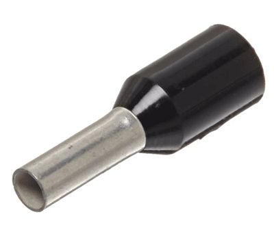 Isolerad ändhylsa 1,5mm²/8mm svart 100 st/fp