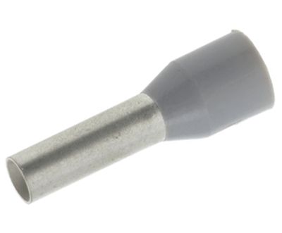 Isolerad ändhylsa 4,0mm²/12mm grå 100st/fp