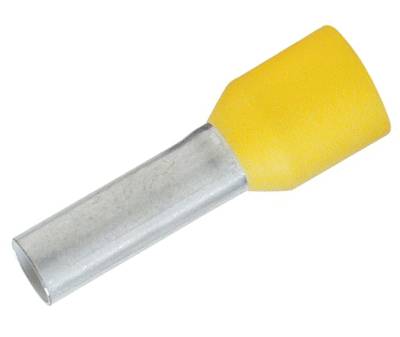 Isolerad ändhylsa 6,0mm²/12mm gul 100st/fp