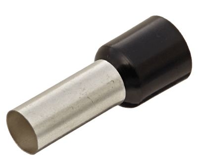 Isolerad ändhylsa 6,0mm²/12mm svart 100 st/fp