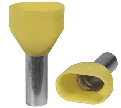 Isolerad ändhylsa 2x1,0mm²/8mm gul 200st/fp