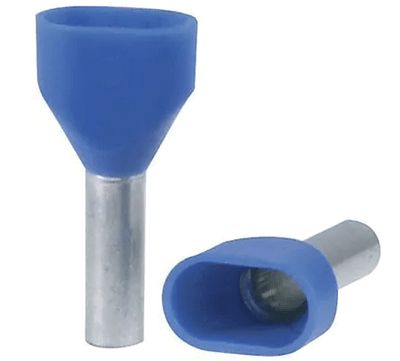 Isolerad ändhylsa 2x2,5mm²/13mm blå 100 st/fp