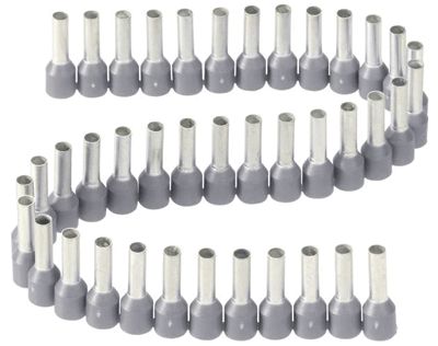 Isolerad ändhylsa 0,75mm²/8mm grå 50st/rulle
