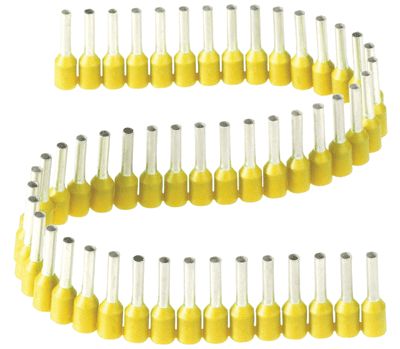 Isolerad ändhylsa 1,0mm²/8mm gul 50st/rulle