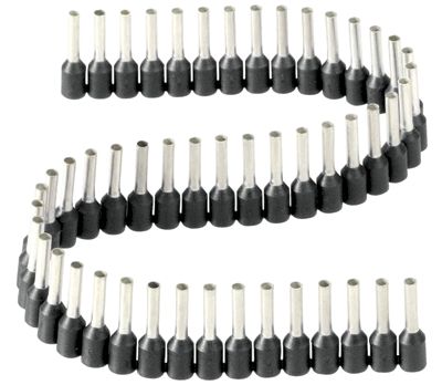 Isolerad ändhylsa 1,5mm²/8mm svart 50st/rulle