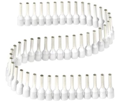 Isolerad ändhylsa 0,75mm²/8mm vit 50st/rulle