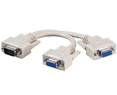 VGA-splitterkabel grå 0,15m