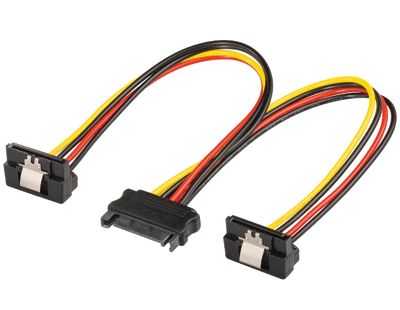 Strömdelningskabel serial-ATA (SATA) med vinklade kontakter 0,2m