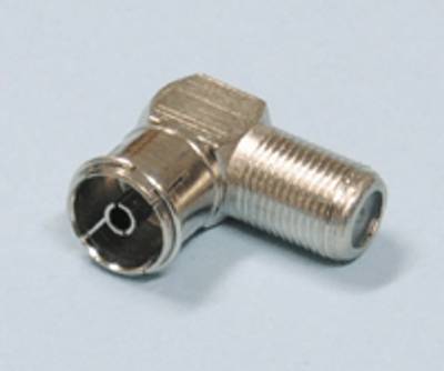 Adapter F-kontakt hona/IEC-kontakt hona vinklad modell