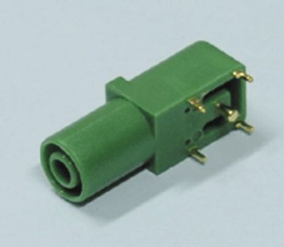 Säkerhetsbussning för kretskort 4mm grön