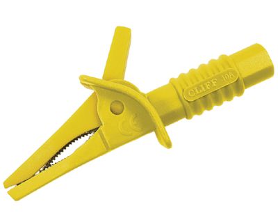 Gäddkäkskontakt 4mm säkerhetsbanankontakt Cat II 1000V gul (FCR7924)