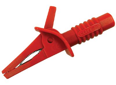 Gäddkäkskontakt 4mm säkerhetsbanankontakt Cat II 1000V röd (FCR7941)