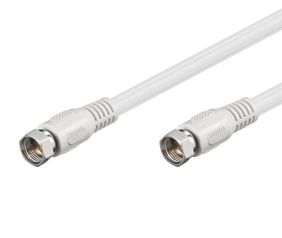 F-anslutningskabel 75 ohm vit 0,5 m