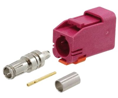 FAKRA-förlängningskontakt pressbar RG-174U (H ljuslila)