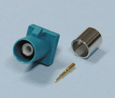FAKRA-kontakt pressas RG-174U (Z turkos)