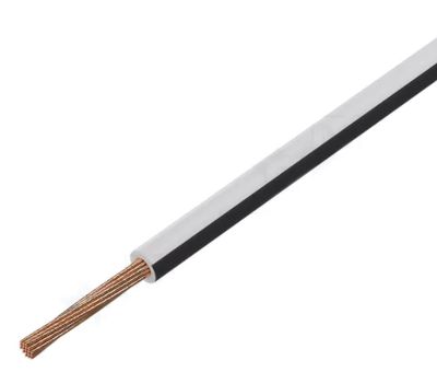 Anslutningskabel 60Vdc 0,35mm² vit/svart 100m/rulle