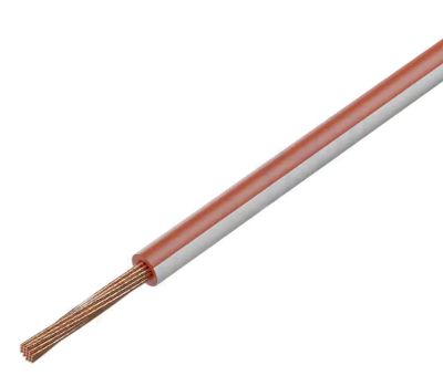 Anslutningskabel 60Vdc 0,75mm² vit/röd 100m/rulle