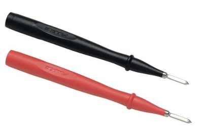 Mätspetspar 4 mm för säkerhetsbanankontakter, röd/svart