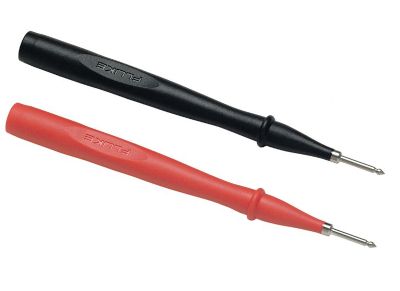 Mätspetspar 4 mm för säkerhetsbanankontakter, röd/svart