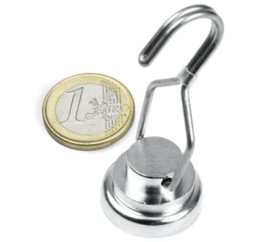 Permanentmagnet med fästhake Neodymium N38 25x15,0mm