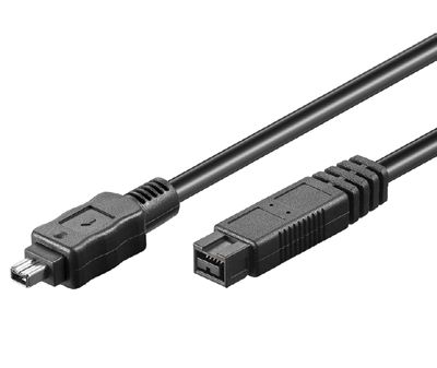 FireWire-anslutningskabel 9/4-polig svart 1,8m