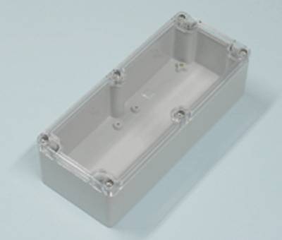 Plastlåda 195x80x55mm grå/transparent lock IP65