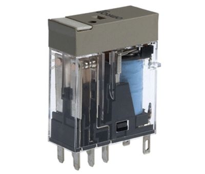 Effektrelä med skyddsdiod, 2 växlande kontakter, 12Vdc 5A/250Vac (G2R-2-SND-12VDC)