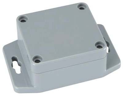 Plastfodral med monteringsvinklar 64x58x35mm grå IP65