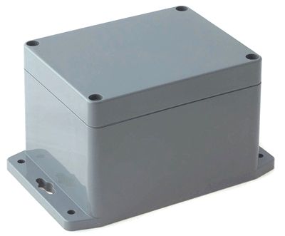 Plastlåda med monteringsvinklar 115x90x80mm grå IP65