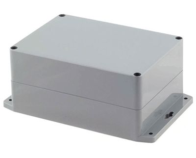 Plastlåda med monteringsvinklar 171x121x80mm grå IP65