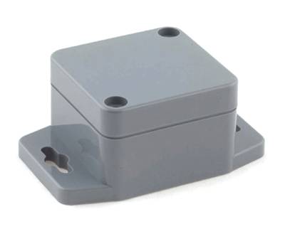 Plastfodral med monteringsvinklar 52x50x35mm grå IP65