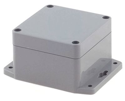 Plastfodral med monteringsvinklar 82x80x55mm grå IP65