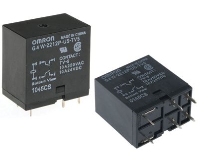Kretskortrelä 2 slutande kontakter 24Vdc 10A/250Vac (G4W-2212P-US-TV5 24VDC)