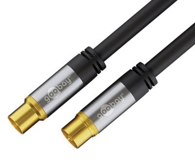 IEC-antennkabel 75 ohm förgylld svart 2m