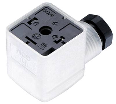 Ventilkontakt A-serien med LED-indikator 2+1-polig 12Vac/dc M16 vit