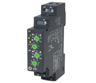 Arbets-/pausrelä för DIN-skena 12-240Vac/dc