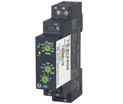 Multifunktionell tidsrelä för DIN-skena 12-240Vac/dc