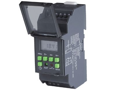 Digital pulstimer för DIN-skena 12Vdc 16A
