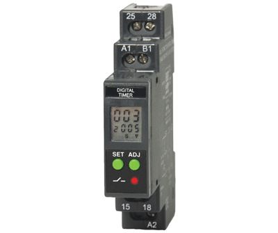 Digital tidsrelä för DIN-skena 24-240Vac/dc