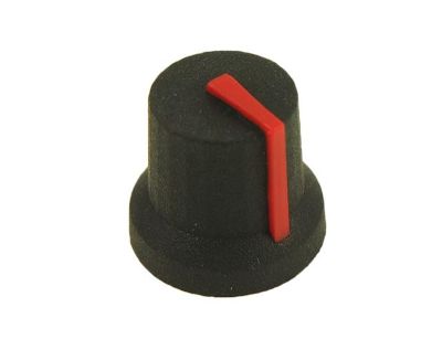 Plastknopp 6mm/16mm svart/röd