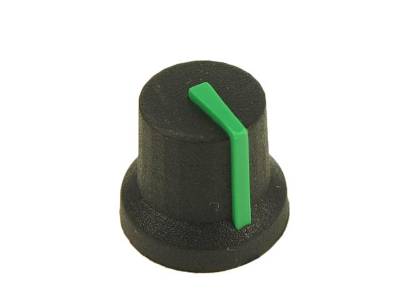 Plastknopp 6mm/16mm svart/grön